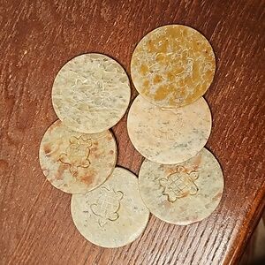 Set of 6 marble turtle coaster